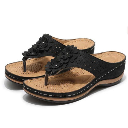 Sandalias con plataforma y detalle floral para mujer – FLORELLA