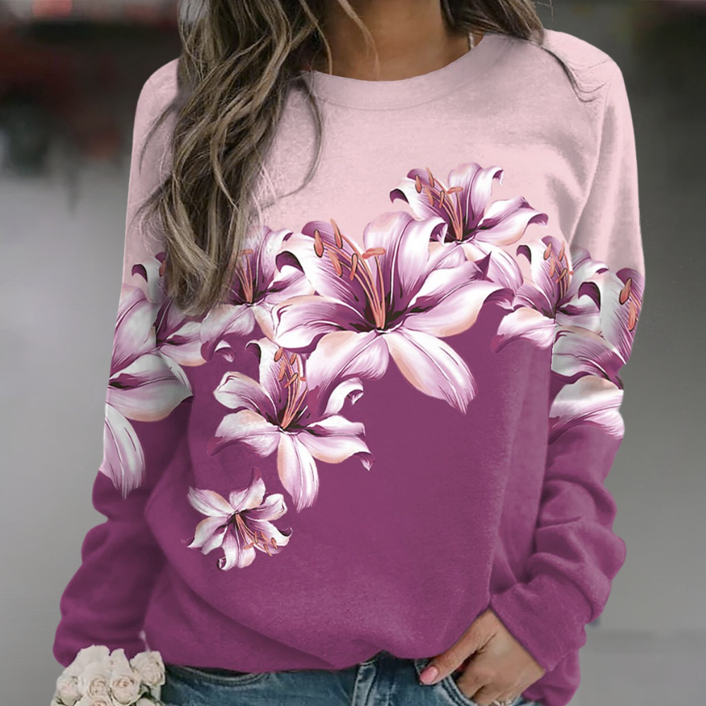 LIA - Sudadera con estampado floral para mujer