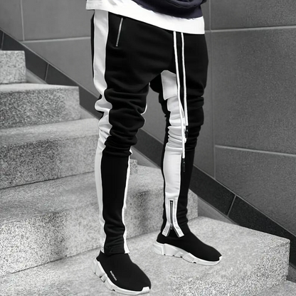 LEO - Pantalón jogger deportivo para hombre con franja de contraste