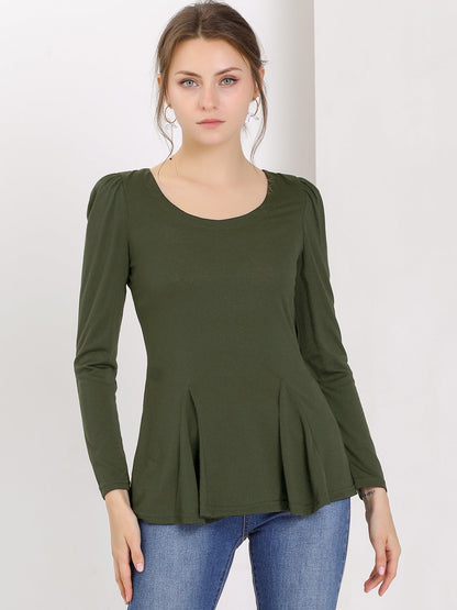 Camiseta básica de mujer con manga larga y cuello redondo – MILARA