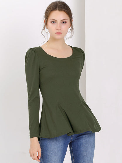 Camiseta básica de mujer con manga larga y cuello redondo – MILARA