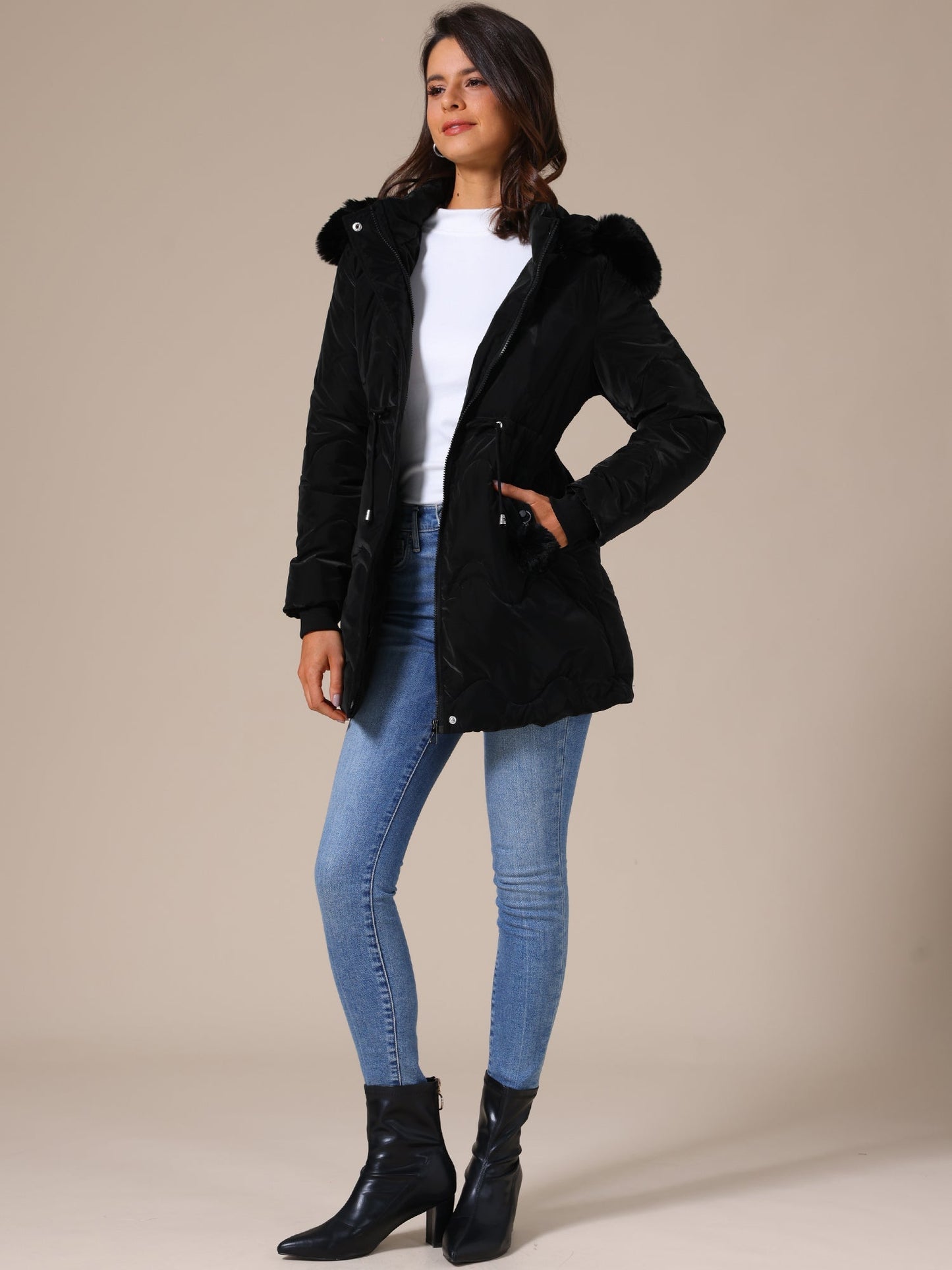 SARELIA – Abrigo acolchado de invierno para mujer con capucha