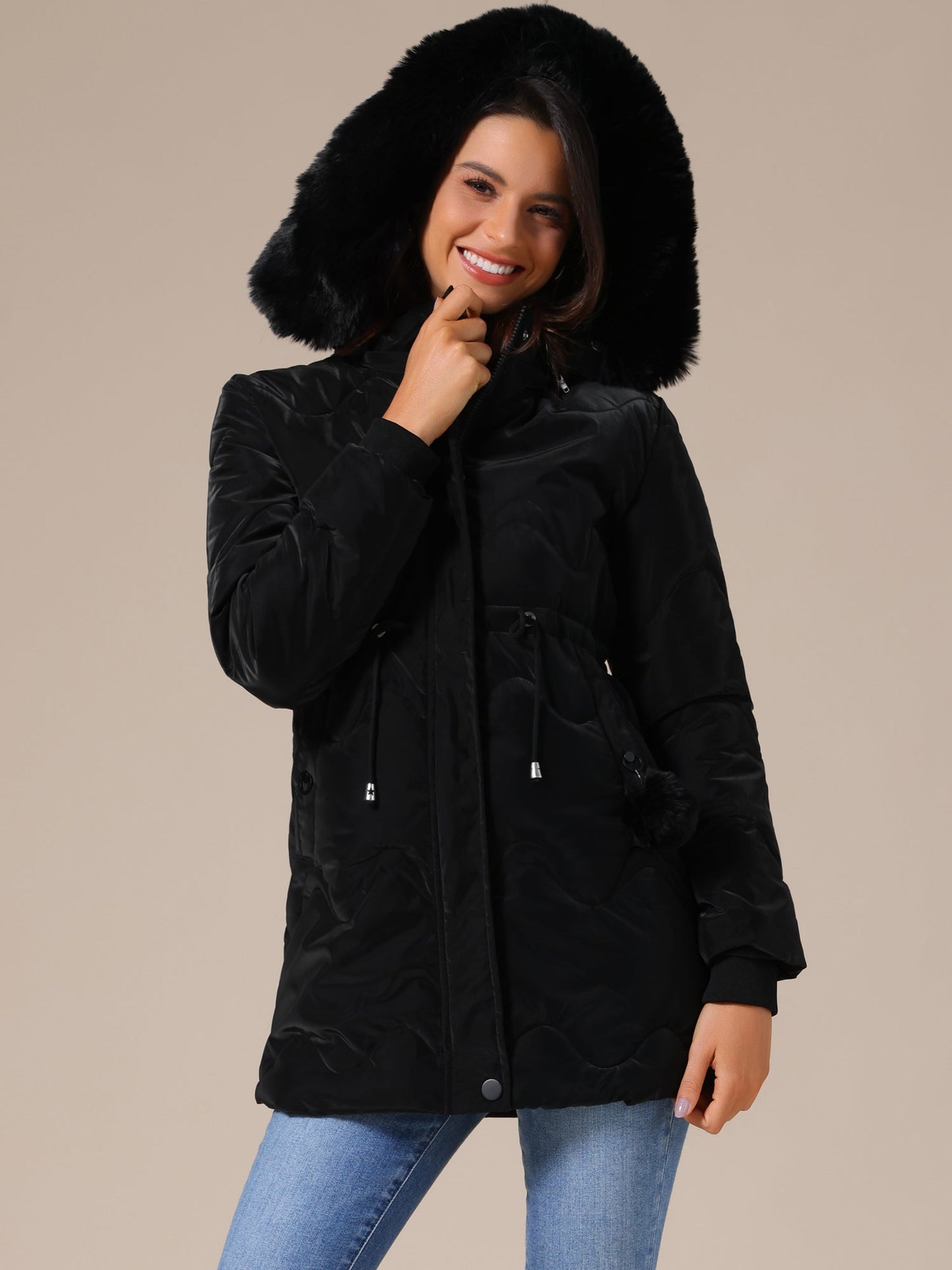 SARELIA – Abrigo acolchado de invierno para mujer con capucha