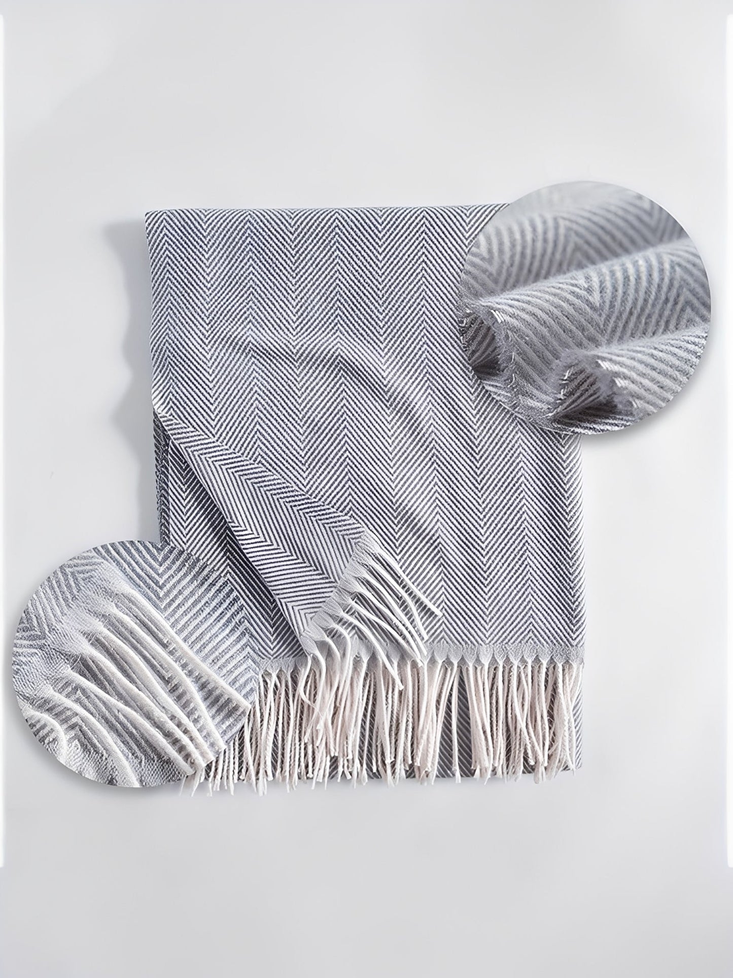 LARENA – Bufanda de mujer con flecos y diseño atemporal