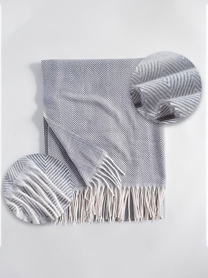 LARENA – Bufanda de mujer con flecos y diseño atemporal
