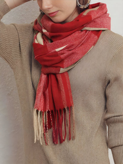 NOELLEA – Bufanda de mujer con diseño de cuadros y tejido suave