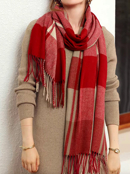 NOELLEA – Bufanda de mujer con diseño de cuadros y tejido suave