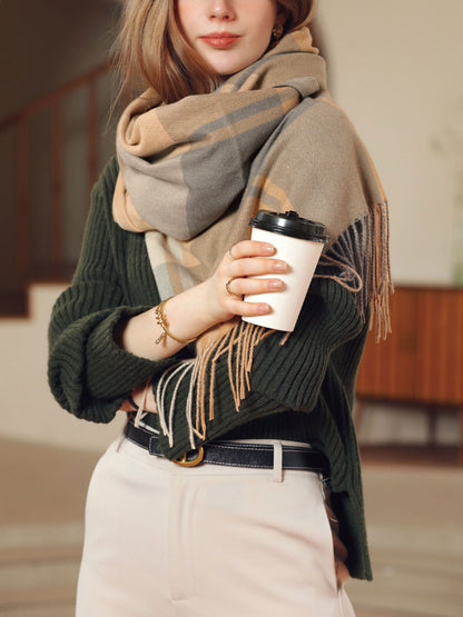 NOELLEA – Bufanda de mujer con diseño de cuadros y tejido suave