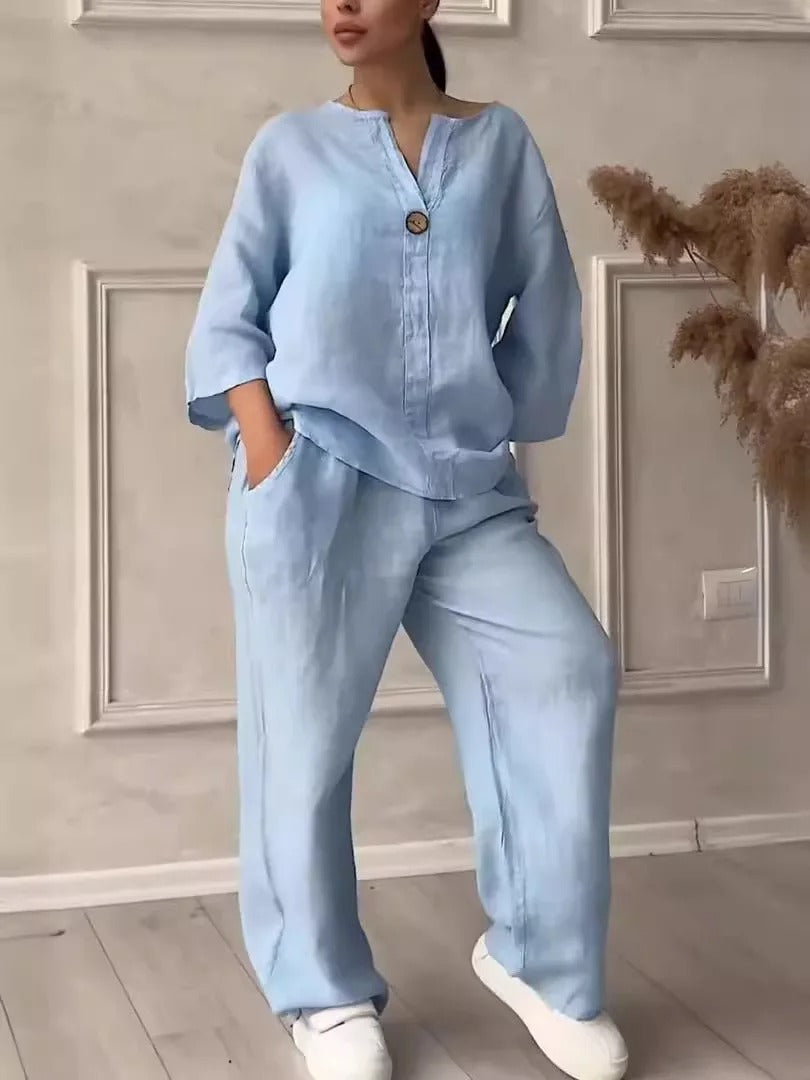 GAIA - Conjunto de algodón y lino para mujer