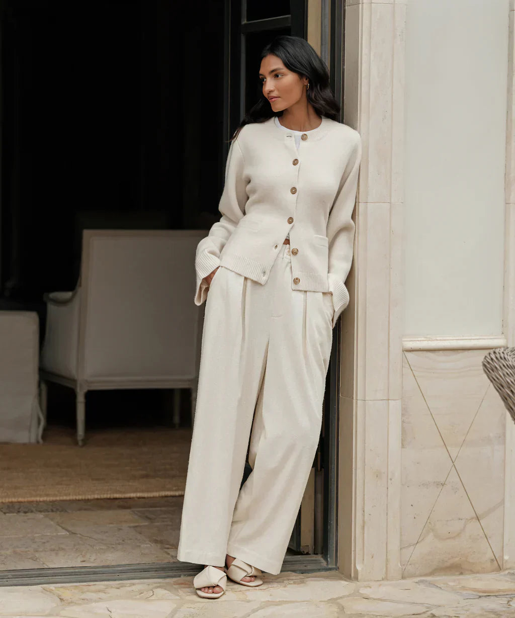 MARGERY - Elegante chaqueta de punto de lana con botones para mujeres