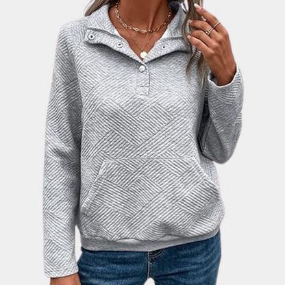 LIA - Sudadera casual con cuello para mujer