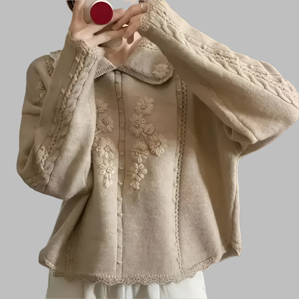 CAMILA - Jersey de punto para mujer con bordado floral