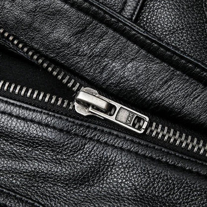 MACKSTON – Cazadora de piel sintética para hombre con estilo atemporal